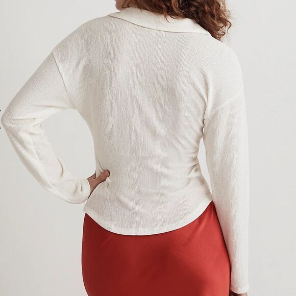 Madewell Twist-Front Long-Sleeve Top Small Lighthouse Color Nwt - Picture 3 of 8